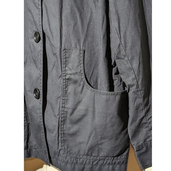 Banana Republic Navy Cotton Button Front Missing Belt Jacket Womens Size XL - Picture 4 of 12